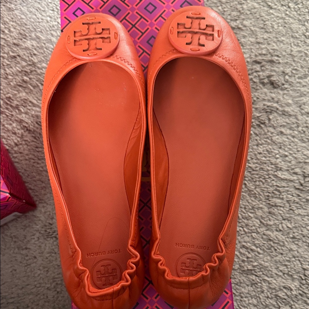 Tory Burch Bright Orange Flats